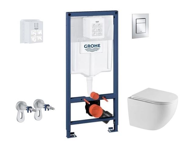 BASIC PRO závěsné WC s montážním prvkem Grohe Rapid SL, Tornado Flush splachování, SoftClose sedátko, chromové tlačítko PT1.GRDF-RSC.CR.2 Obrázek - Hlavní obrázek