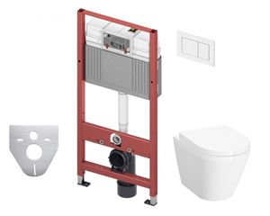 VITRA INTEGRA závěsné WC s montážním prvkem TECEbase, Rim-ex splachování, SoftClose sedátko, bílé tlačítko 