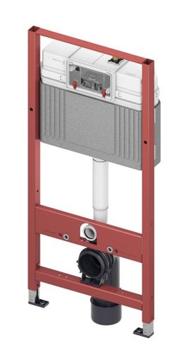 VITRA INTEGRA závěsné WC s montážním prvkem TECEbase, Rim-ex splachování, SoftClose sedátko, bílé tlačítko  PT2.TEDF-RSC.W.35 Obrázek - fotka