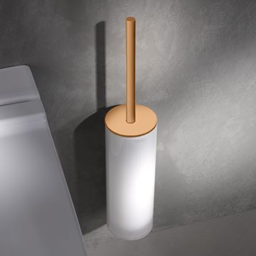 KEUCO EDITION 400 WC štětka, nástěnná, sklo, kartáčovaná mosaz 11564259000 Obrázek - fotka