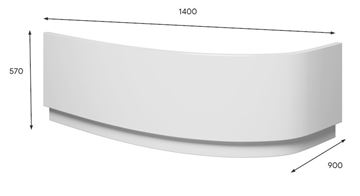 RIHO ARYL140 R čelní panel k vaně 140x57 cm, pravý 209269 Technický nákres