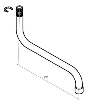 GROHE výtokové ramínko 240 mm, chrom 13369000 Technický nákres
