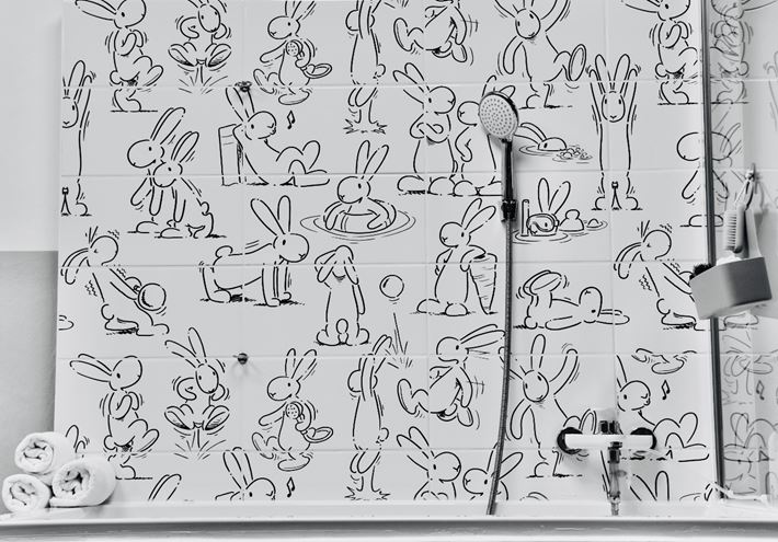 RAKO PLAY dekor 20x40 cm, lesk, bílá/Bob a Bobek WIDMB210 Obrázek - fotka
