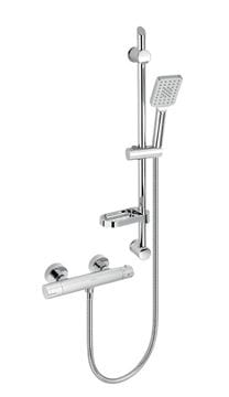 NOVASERVIS METALIA 54 sprchový set s termostatickou baterií, ruční sprcha se 3 proudy, tyč, hadice, ECO, chrom