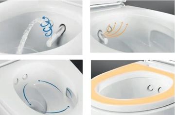 GEBERIT AQUACLEAN MERA COMFORT závěsné WC s bidetovým sedátkem, SoftClosing, TurboFlush, KeraTect, bílá/chrom 146.210.21.1 Obrázek - fotka