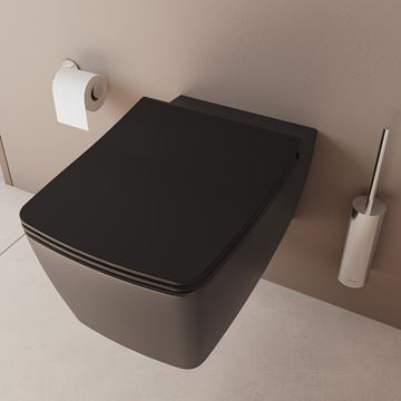VITRA METROPOLE závěsné WC, Rim-ex splachování, VitrAhygiene, matná černá 7672B083-0101 Obrázek - fotka