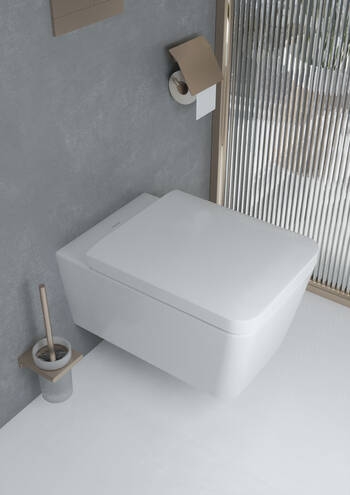 HANSGROHE ADDSTORIS WC štětka, nástěnná, sklo, kartáčovaný bronz 41752140 Obrázek - fotka