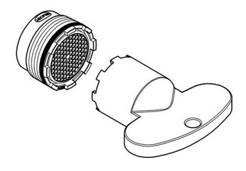 GROHE perlátor M18, 5x1, vnější závit, integrovaný, balení 2 ks  13994000 Technický nákres
