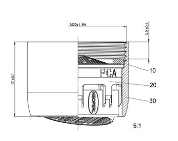 CONCEPT SSR PCA perlátor M22x1, vnitřní závit, ECO, chrom 02806094 Technický nákres