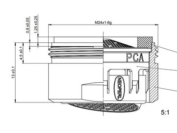 CONCEPT SSR PCA perlátor M24x1, vnější závit, ECO, chrom 02806494 Technický nákres