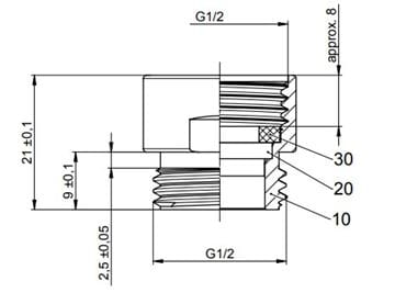 CONCEPT PCA SPRAY perlátor M24x1, vnější závit, chrom PCA SPRAY 02751094 Technický nákres