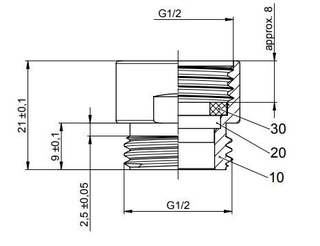 CONCEPT PCA SPRAY perlátor M24x1, vnější závit, chrom PCA SPRAY 02751094 Technický nákres