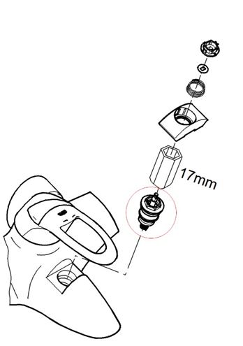 GROHE termostatická kartuše DN15 47450000 Technický nákres