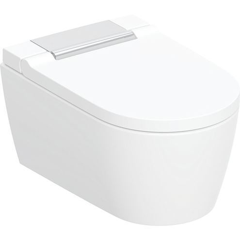GEBERIT AQUACLEAN SELA závěsné WC s bidetovým sedátkem, SoftOpening, TurboFlush, KeraTect, bílá/chrom 146.220.21.1 Obrázek - Hlavní obrázek