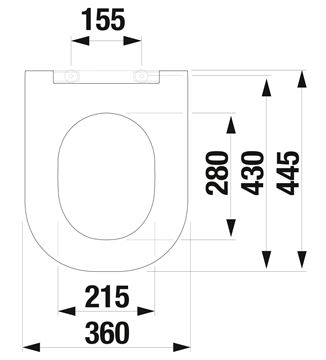 JIKA MIO-N WC sedátko Slim, SlowClose, matná černá H8917167160631 Technický nákres
