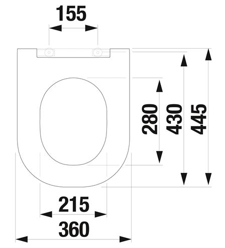 JIKA MIO-N WC sedátko Slim, SlowClose, matná černá H8917167160631 Technický nákres