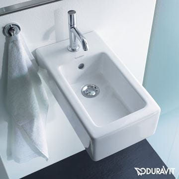 DURAVIT VERO umývátko 25 cm, s otvorem pro baterii a přepadem 0702250000 Obrázek - fotka