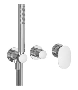 RAVAK SPRING SG 065.00CR.O2+S podomítková baterie, pro 2 spotřebiče, s tělesem, se sprchovou soupravou, chrom