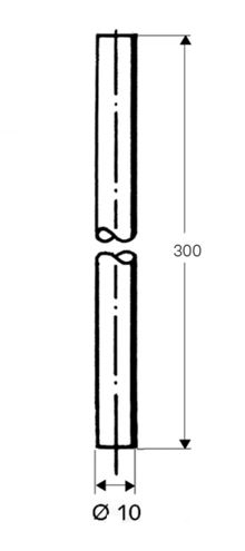 SCHELL měděná trubka pr.10 mm, 300 mm, chrom  487080699 Technický nákres
