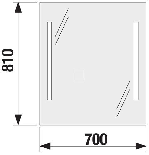 JIKA CLEAR zrcadlo 70x81 cm, s osvětlením H4557351731441 Technický nákres