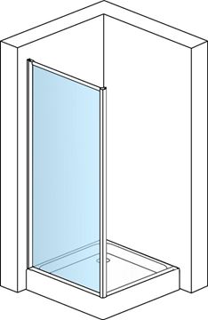 RONAL TOP-LINE TOPF boční stěna 90x190 cm, bílá/sklo Durlux TOPF 0900 04 22 Technický nákres