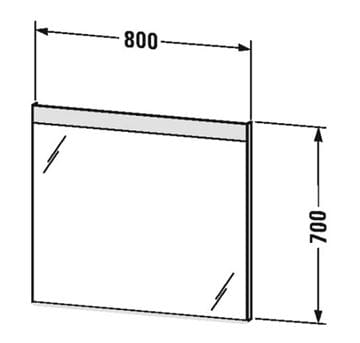 DURAVIT zrcadlo 80x70 cm, s osvětlením LM7836000000000 Technický nákres