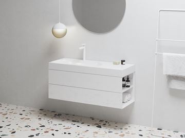 RAVAK LITE umyvadlo 120 cm, s otvorem pro baterii vlevo, bez přepadu, litý mramor XJXP1212000 Obrázek - fotka