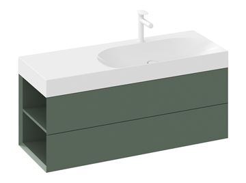 RAVAK SD LITE 120 L skříňka pod umyvadlo 120x45x43 cm, 2 zásuvky, 2 police vlevo, Grey Green X000001882 Obrázek - fotka