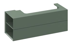 RAVAK SD LITE 120 L skříňka pod umyvadlo 120x45x43 cm, 2 zásuvky, 2 police vlevo, Grey Green