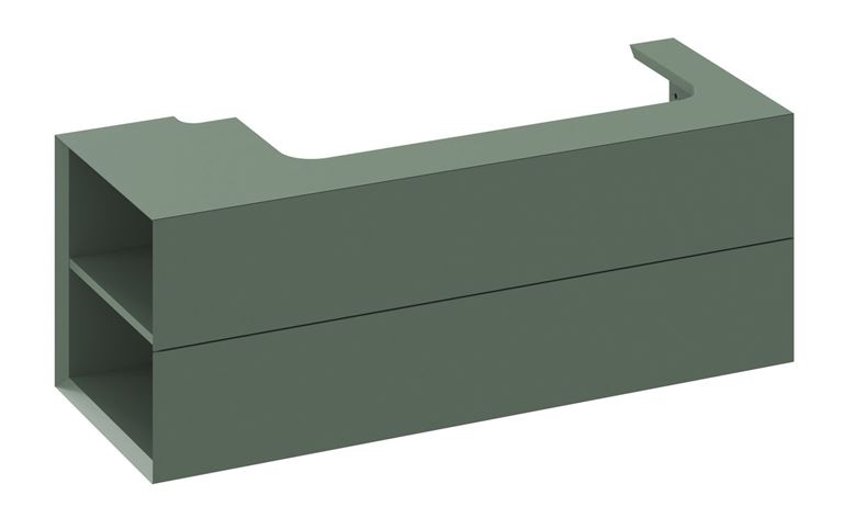 RAVAK SD LITE 120 L skříňka pod umyvadlo 120x45x43 cm, 2 zásuvky, 2 police vlevo, Grey Green X000001882 Obrázek - Hlavní obrázek