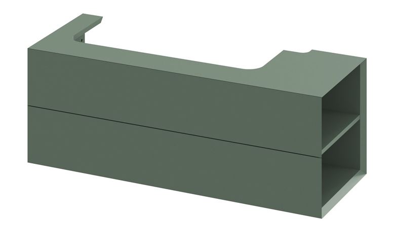 RAVAK SD LITE 120 P skříňka pod umyvadlo 120x45x43 cm, 2 zásuvky, 2 police vlevo, Grey Green X000001894 Obrázek - Hlavní obrázek