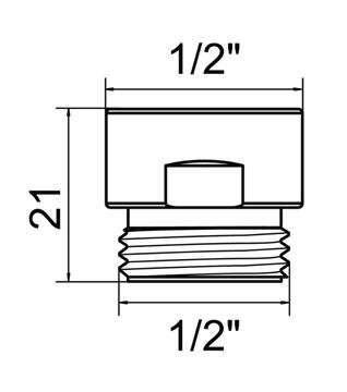 CONCEPT PCR regulátor průtoku 1/2"x1/2", pro sprchovou hadici, chrom  02630094 Technický nákres