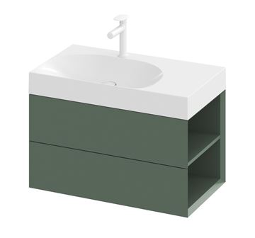 RAVAK SD LITE 80 P skříňka pod umyvadlo 80x45x43 cm, 2 zásuvky, 2 police vpravo, Grey Green X000001888 Obrázek - fotka
