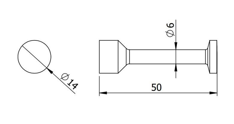 CONCEPT 100 háček na ručník, chrom CO-32531B Technický nákres