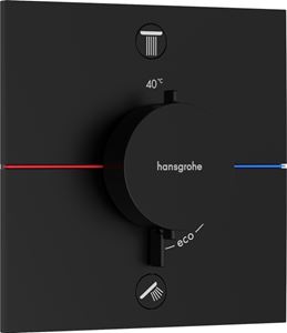 HANSGROHE SHOWERSELECT COMFORT E podomítková termostatická baterie, pro 2 spotřebiče, matná černá