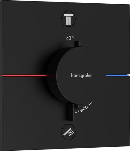 HANSGROHE SHOWERSELECT COMFORT E podomítková termostatická baterie, pro 2 spotřebiče, matná černá 15572670 Obrázek - Hlavní obrázek