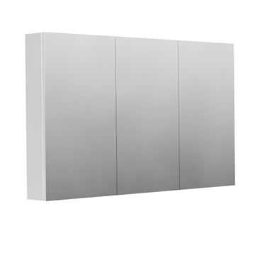 INTEDOOR BARI zrcadlová skříňka 120x72x14 cm, s vypínačem a el. zásuvkou, MDF, lesklá bílá
