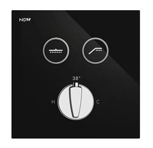 NDW SWISS BOX podomítková termostatická baterie, pro 2 spotřebiče, černá