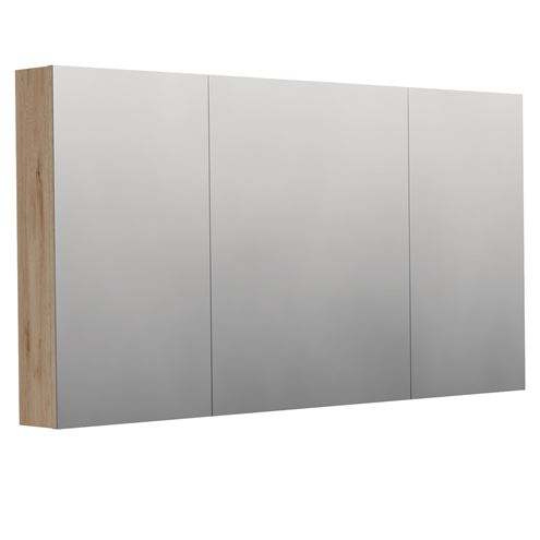 INTEDOOR BARI zrcadlová skříňka 140x72x14 cm, s vypínačem a el. zásuvkou, MDF, dub anniversary BAZS140A02 Obrázek - Hlavní obrázek