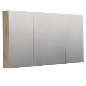 INTEDOOR BARI zrcadlová skříňka 140x72x14 cm, s vypínačem a el. zásuvkou, MDF, dub anniversary