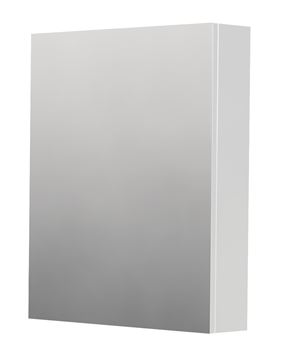 INTEDOOR BARI zrcadlová skříňka 60x72x14 cm, s vypínačem a el. zásuvkou, panty vpravo, MDF, lesklá bílá
