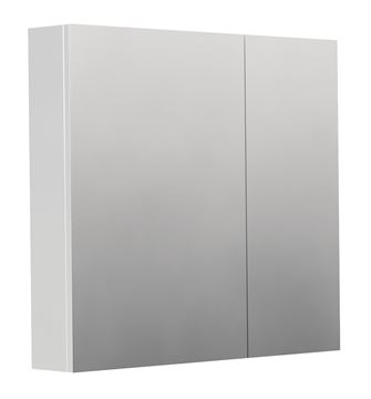 INTEDOOR BARI zrcadlová skříňka 80x72x14 cm, s vypínačem a el. zásuvkou, MDF, lesklá bílá