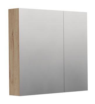 INTEDOOR BARI zrcadlová skříňka 80x72x14 cm, s vypínačem a el. zásuvkou, MDF, dub anniversary