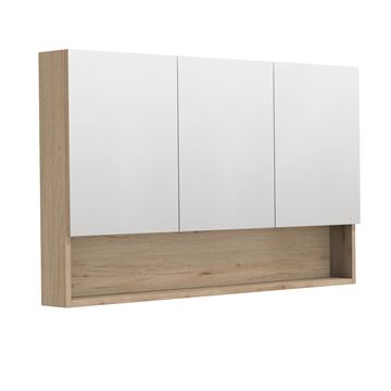 INTEDOOR BARI zrcadlová skříňka 120x72x14 cm, s vypínačem a el. zásuvkou, MDF, dub anniversary