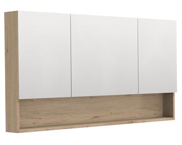 INTEDOOR BARI zrcadlová skříňka 140x72x14 cm, s vypínačem a el. zásuvkou, MDF, dub anniversary