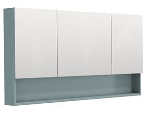 INTEDOOR BARI zrcadlová skříňka 140x72x14 cm, s vypínačem a el. zásuvkou, MDF, aqua marina mat