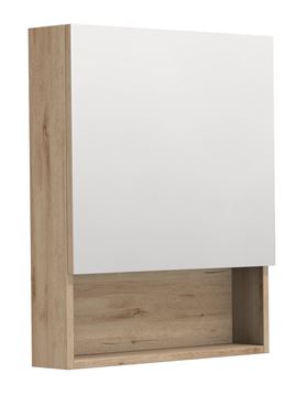 INTEDOOR BARI zrcadlová skříňka 60x72x14 cm, s vypínačem a el. zásuvkou, panty vlevo, MDF, dub anniversary