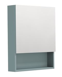 INTEDOOR BARI zrcadlová skříňka 60x72x14 cm, s vypínačem a el. zásuvkou, panty vlevo, MDF, aqua marina mat