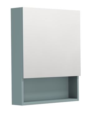 INTEDOOR BARI zrcadlová skříňka 60x72x14 cm, s vypínačem a el. zásuvkou, panty vlevo, MDF, aqua marina mat