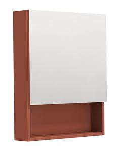 INTEDOOR BARI zrcadlová skříňka 60x72x14 cm, s vypínačem a el. zásuvkou, panty vlevo, MDF, cotto mat